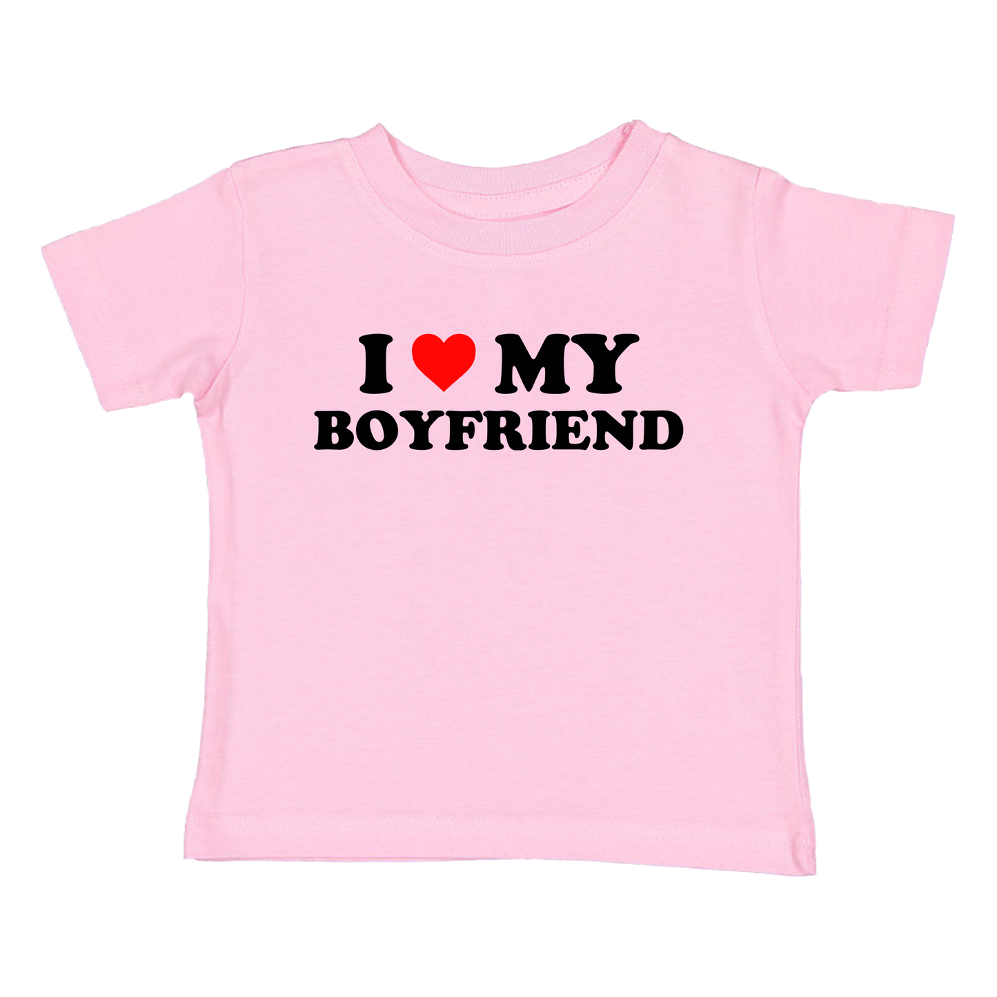 I Love My Boyfriend Baby Tee, Gift For Girlfriend, Anniversary Gift, Couples T Shirt, Relationship T Shirt, Y2K Baby Tee, Pink Shirt